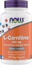 Τώρα Συμπληρώματα, L-καρνιτίνη 250 mg, Purest Form*, Amino Acid*, Fitness Support*, Μεταβολική Υποστήριξη 120 κάψουλες χορτοφάγων, Χωρίς γλουτένη, Vegan, Kosher, Μη ΓΤΟ