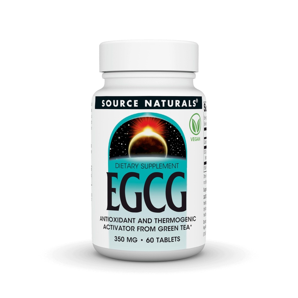 Source Naturals EGCG, Αντιοξειδωτικό και Θερμογόνος Ενεργοποιητής από Πράσινο Τσάι, 350mg - 60 δισκία