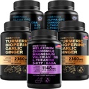 MEDCHOICE Sleep Melatonin (90ct), Turmeric & Ginger (240ct), and Nootropic Brain (120ct) Supplement Bundle - Wellness Trio for Brain, Sleep, & Immune Support - Vegan, Non-GMO, Gluten-Free