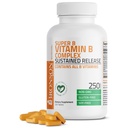 Bronson Super B Vitamin B Complex Παρατεταμένη αργή απελευθέρωση (βιταμίνη B1, B2, B3, B6, B9 - Φολικό οξύ, B12) Περιέχει όλες τις βιταμίνες Β 250 δισκία