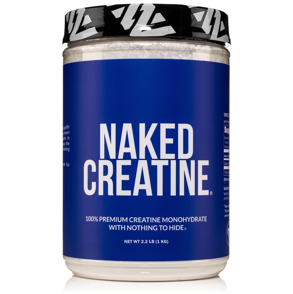 NAKED Pure Micronized Creatine Monohydrate – 200 μερίδες, 1.000g χύδην – NSF Certified, Vegan, Non-GMO, Γλουτένη & χωρίς σόγια - οικοδόμηση μυών, Εκπαίδευση δύναμη, γυμναστήριο & συμπλήρωμα καταλληλότητας