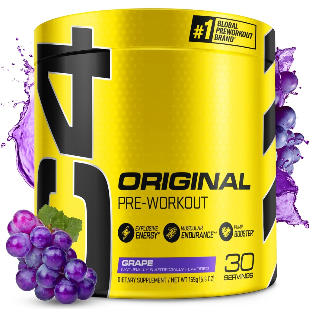 Cellucor C4 Original Preworkout Σκόνη Σταφυλόχαρτο Δωρεάν Προεργασία Ενέργεια για άνδρες & γυναίκες 150mg καφεΐνη + Beta Alanine + Creatine - 30 εξυπηρετήσεις (Packaging May Vary)