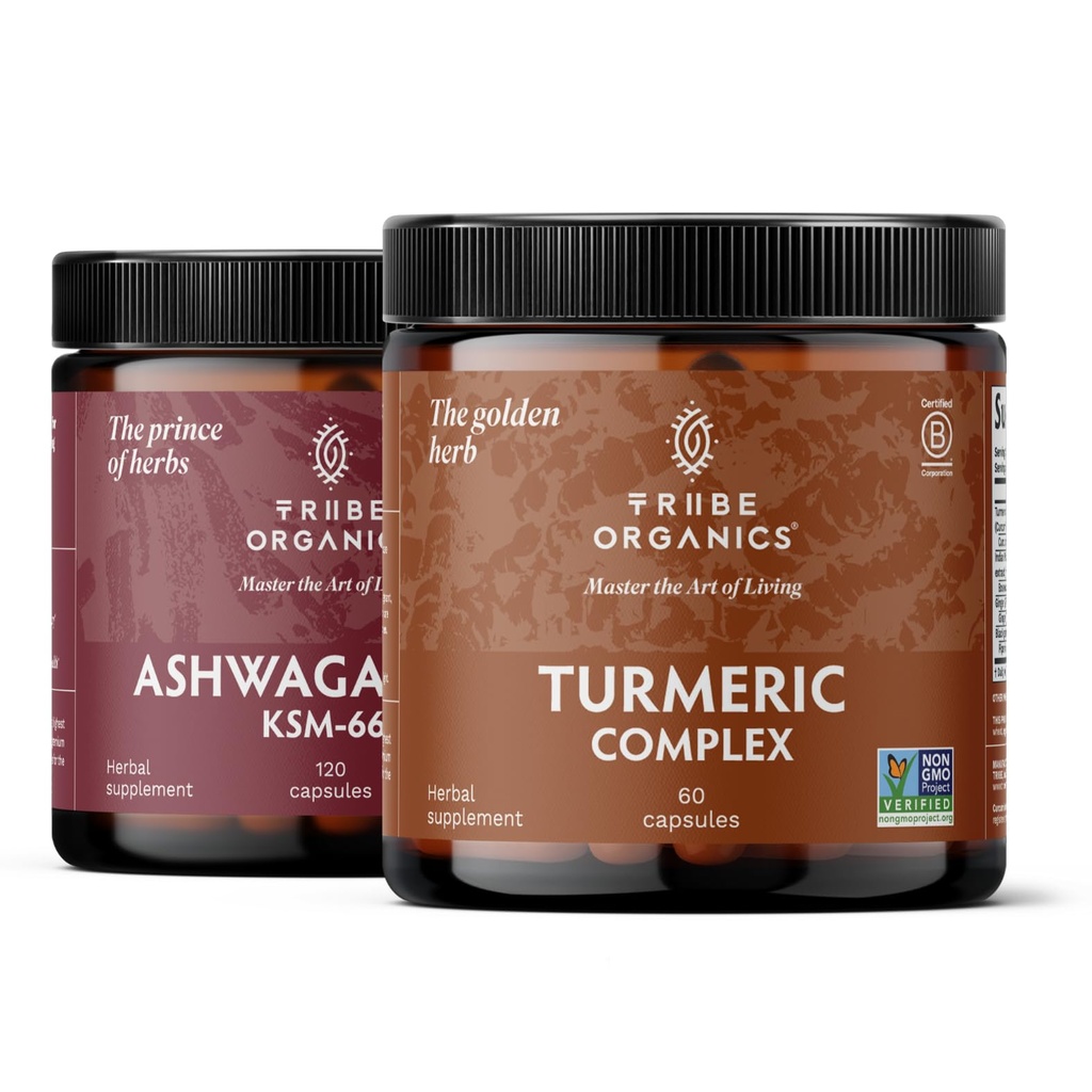 Υπόλοιπο TRIBE ORGANICS Duo - KSM-66 Ashwagandha 120ct + Turmeric Curcumin C3 Complex 120ct