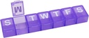EZY DOSE Εβδομαδιαία (7-Ημέρα) Hill Organizer, Medicine Planner, κουτί αποθήκευσης βιταμινών, βολικό και εύκολο στη χρήση, Μεσαία Διαμερίσματα, Θήκη για Συμπληρώματα και ιχθυέλαια, Ταξίδι Φιλικό, Μωβ, BPA Δωρεάν