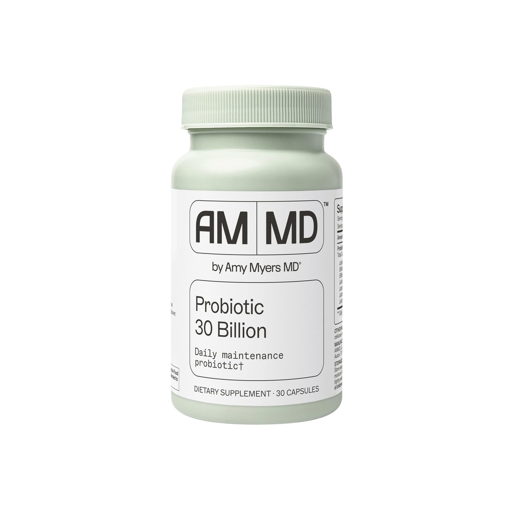 Amy Myers MD Probiotics 30 Δισεκατομμύρια CFU - Υποστηρίζει Digestive Health, Gut Microbiome & Ανοσολογική λειτουργία - 14 Strains - Γαλακτοκομικά, Χωρίς Γλουτένη - 30 Κάψουλες (30 Σερβιέτες)
