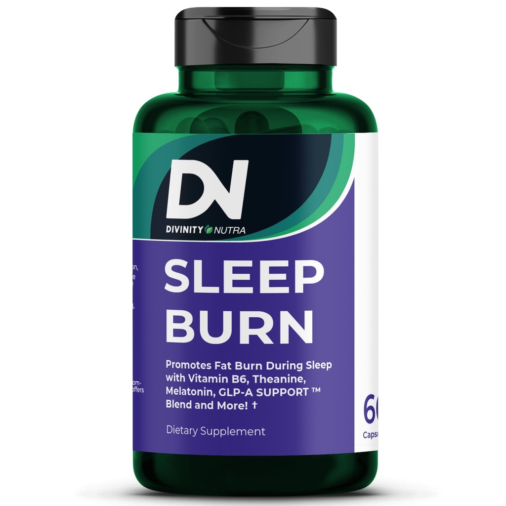Sleep Burn Night Time Fat Burner, Night Shred Fat Burner και Natural Sleep Support for Men and Women, Metabolism Booster with Vitamin B6,L-Theanine Melatonin Astragalus Ceylon Cinnamon Berberine 60ct