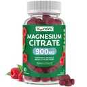 YUM-V'S Magnesium Citrate Gummies – 900mg Απορροφήσιμες Γκάμιες Μαγνησίου για γυναίκες και άνδρες για την υποστήριξη των νεύρων, των μυών και των ενζύμων λειτουργία – Χωρίς γλουτένη, Kosher & Raspberry Flavor (90 κόμης)