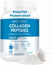Άγευστη Grass-Fed Collagen Peptides Protein Powder 1LB, 45 μερίδες. Τύπος 1 & 3 Hydrolyzed Bovine Collagen για γυναίκες & άνδρες. 10g Κόνις κολλαγόνου & 9g πρωτεΐνη ανά υπηρεσία για το δέρμα, τα μαλλιά, την υποστήριξη νυχιών