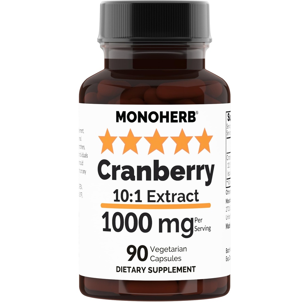 MONOHERB Cranberry Extract 1000 mg - 90 Κάψουλες χορτοφάγων