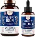 WINDSOR BOTANICALS Υγρό κολλαγόνο και σίδηρος για τις γυναίκες Beaty και Wellness Bundle