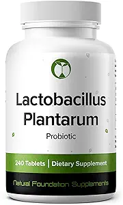 Lactobacillus Plantarum Probiotic Supplement 240 Tablets 3 Billion CFU Probiotics for Men & Women Supports Intestinal Digestive & Gut Health (240, Lactobacillus Plantarum)