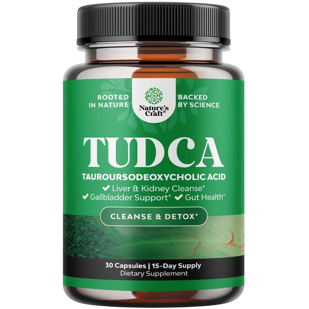 Advanced Bile Salt TUDCA Supplement - Extra Strength TUDCA 500mg per Serving Bile Salts for Gallbladder Kidney and Liver Support - Υψηλή καθαρότητα Tauro Ursodeoxycholic Acid Liver and Gallbladder Cleanse