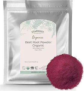 Starwest Botanicals Organic Beet Root Powder for Men & Women - Use for Juice, Smoothies, & Tea, Natural Energy Support, Ground Beet Root, Certified Kosher, Non-GMO - Bulk 1 lb Bag