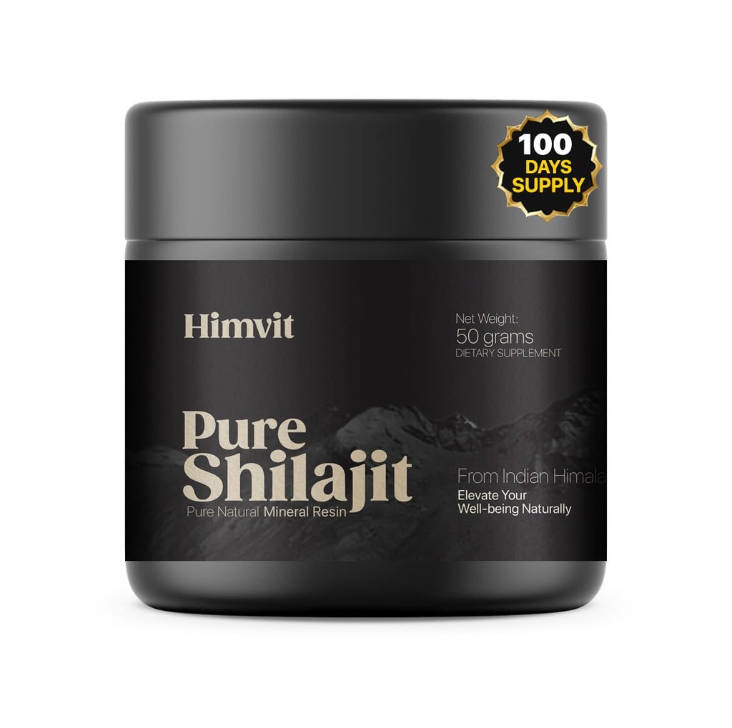 Pure Himalayan Organic Shilajit Resin with Lab Report Super high Potency for Men & Women Fulvic Acid & Trace Minerals Humic Acid Supplement Resin| Supports Energy, Metabolism & Immunity| 50 Grams