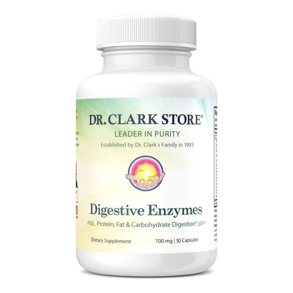 Dr. Clark Digestive Enzymes συμπλήρωμα – 700mg, 50 κάψουλες Ζελατίνης, προωθεί τη λειτουργία Digestive Health & Gut