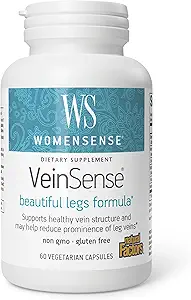 WomenSense VeinSense by Natural Factors, συμπλήρωμα ομορφιάς για την υποστήριξη Υγιή Veins και όμορφα πόδια, Vegan, μη GMO, 60 κάψουλες (20 μερίδες)