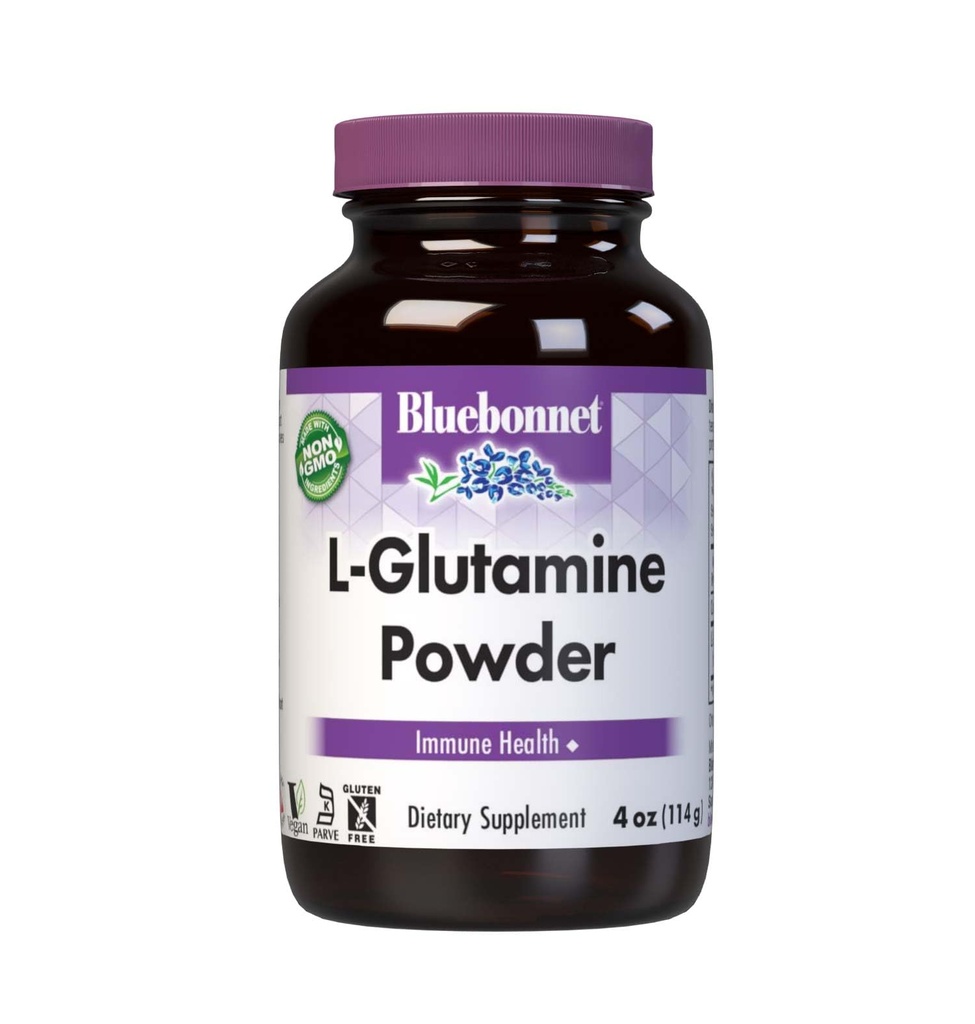 Bluebonnet Διατροφή L-Glutamine σκόνη 5000mg, Υποστηρίζει ανοσοποιητική λειτουργία *, μεταφορέας αζώτου *, χωρίς σόγια, χωρίς γλουτένη, μη GMO, Kosher Certified, Vegan, 4 oz μπουκάλι, 23 εξυπηρετούν