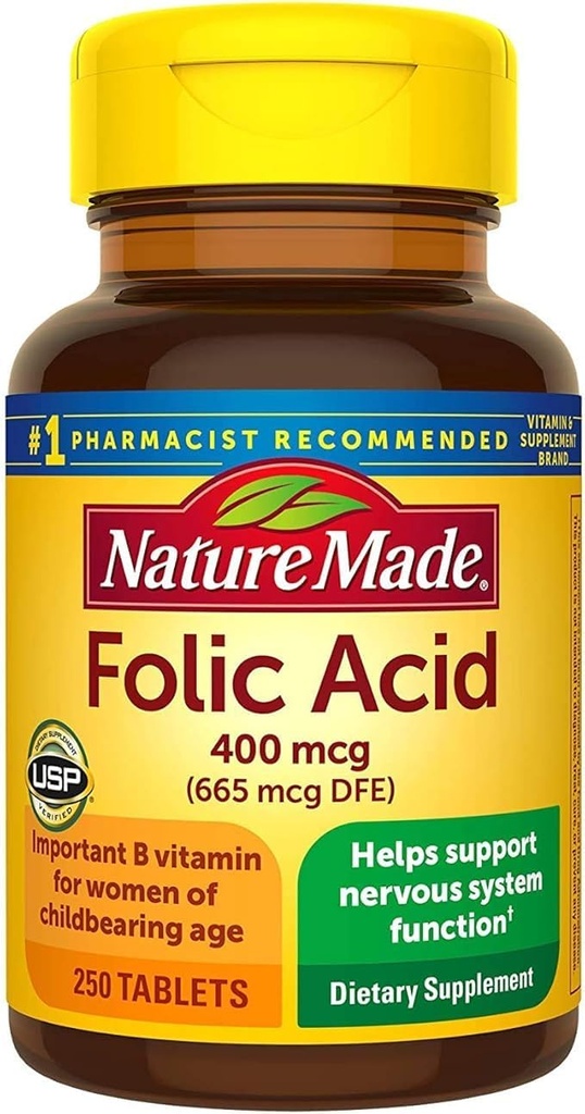 Panihari Nature Made Folic Acid 400mcg, 250 Tablets