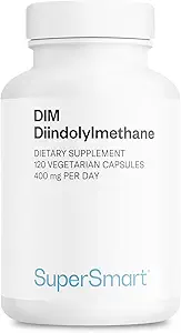 Supersmart - DIM Supplement 400mg per Day (Diindolylmethane) - Natural Balance for Men & Women | Non-GMO & Gluten Free - 120 Vegetarian Capsules