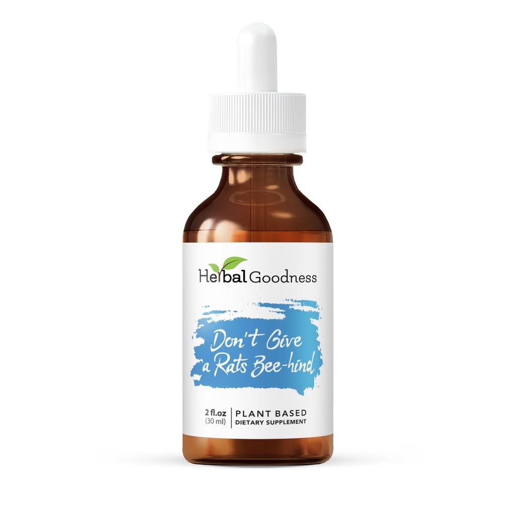 Herbal Goodness Don't Give a Rats Bee-hind - 2 Fl.oz - Ηρεμία, βοτανικό συμπλήρωμα, Kava σταγόνες, χαμομήλι συμπλήρωμα, λεμόνι Balm 