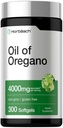 Horbäach Oregano Oil | 300 Softgel Capsules | Naturally Occurring Carvacrol Pills | Non-GMO and Gluten Free Extract Supplement
