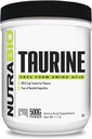 NutraBio Taurine Powder 500g | Pure Free-Form L-Taurine Amino Acid Supplement | Supports Cellular Health, Energy, and Wellness | Non-GMO, USP Grade