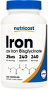 Nutricost Σιδήρου Bisglycinate Supplement (25mg) 240 Κάψουλες - από Χηλικό Διγλυκινικό Σιδήρο - Μη ΓΤΟ & Χωρίς Γλουτένη