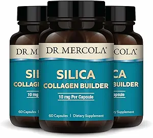 Dr. Mercola Silica Collagen Builder - Plant-based Silica συμπλήρωμα για την υποστήριξη του δέρματος, των μαλλιών, των νυχιών και της υγείας των οστών - μη ΓΤΟ, χωρίς γλουτένη και χωρίς σόγια - 180 κάψουλες (90 εξυπηρετούν)