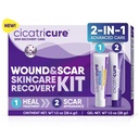 Cicatricure Skin Recovery Kit, Wound & Scar Care, 1 oz Each | Open Wound Care Antibiotic Ointment for Minor Cuts & Burns and Scar Gel for Stretch Marks, Surgical & Acne Scars