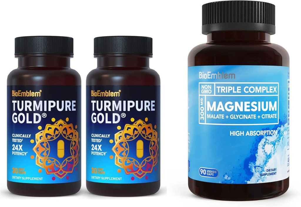 BioEmblem Turmeric Curcumin με κλινικά Σπουδασμένη TurmiPure τριπλό σύμπλοκο μαγνησίου