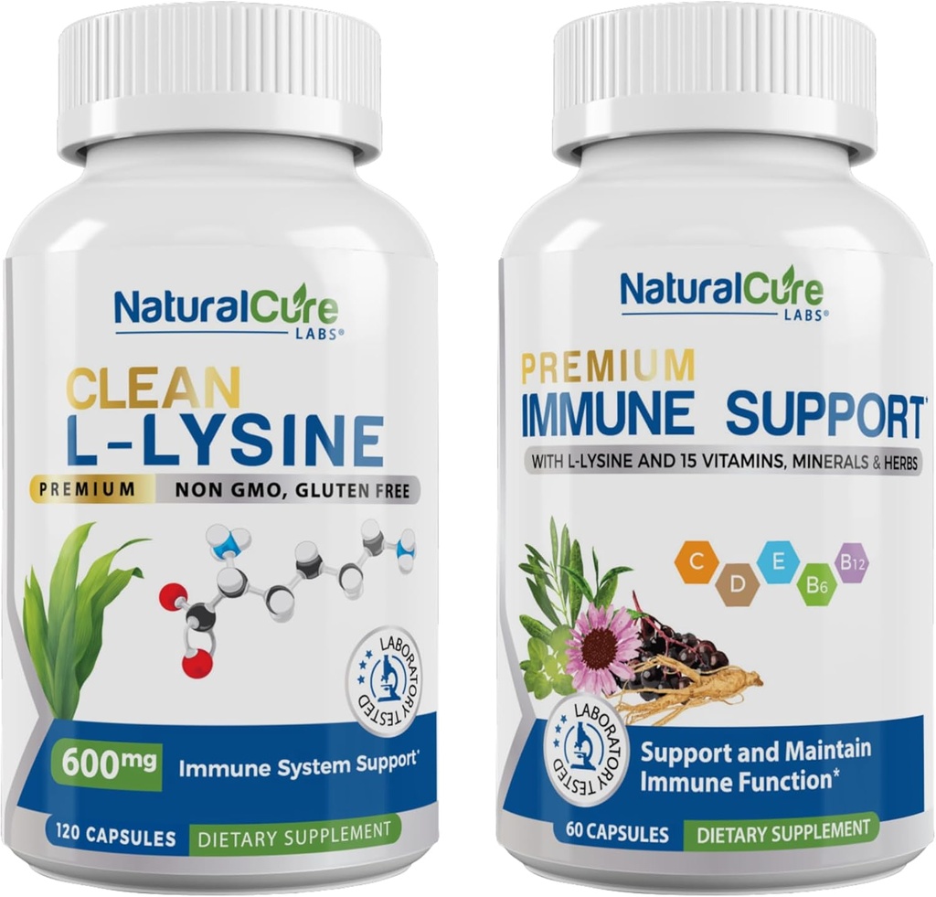 Natural Cure Labs Bundle: Clean L-Lysine + Immune Support
