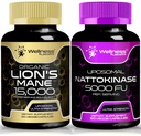 WELNESS LABSRX Lions Mane συμπλήρωμα κάψουλες - 120 Count - κάψουλες Nattokinase