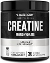 Jacked Factory Creatine Monohydrate Powder 150g - 5g Daily Creatine Supplement for Men and Women, Vegan-Friendly, Third-Party Tested - 30 Υπηρεσίες, Χωρίς άρωμα