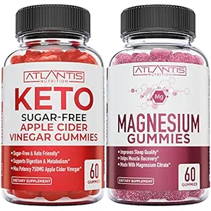 Μαγνήσιο 60 Gummies + Χωρίς ζάχαρη Keto Μηλίτη Ξίδι 60 Gummies