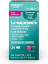   Basic Care Lansoprazole Delayed Release Capsules, 15 mg, Treats Frequent Heartburn, 14 Count