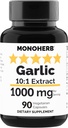 MONOHERB εκχύλισμα σκόρδου 1000 mg - 90 κάψουλες χορτοφαγικών