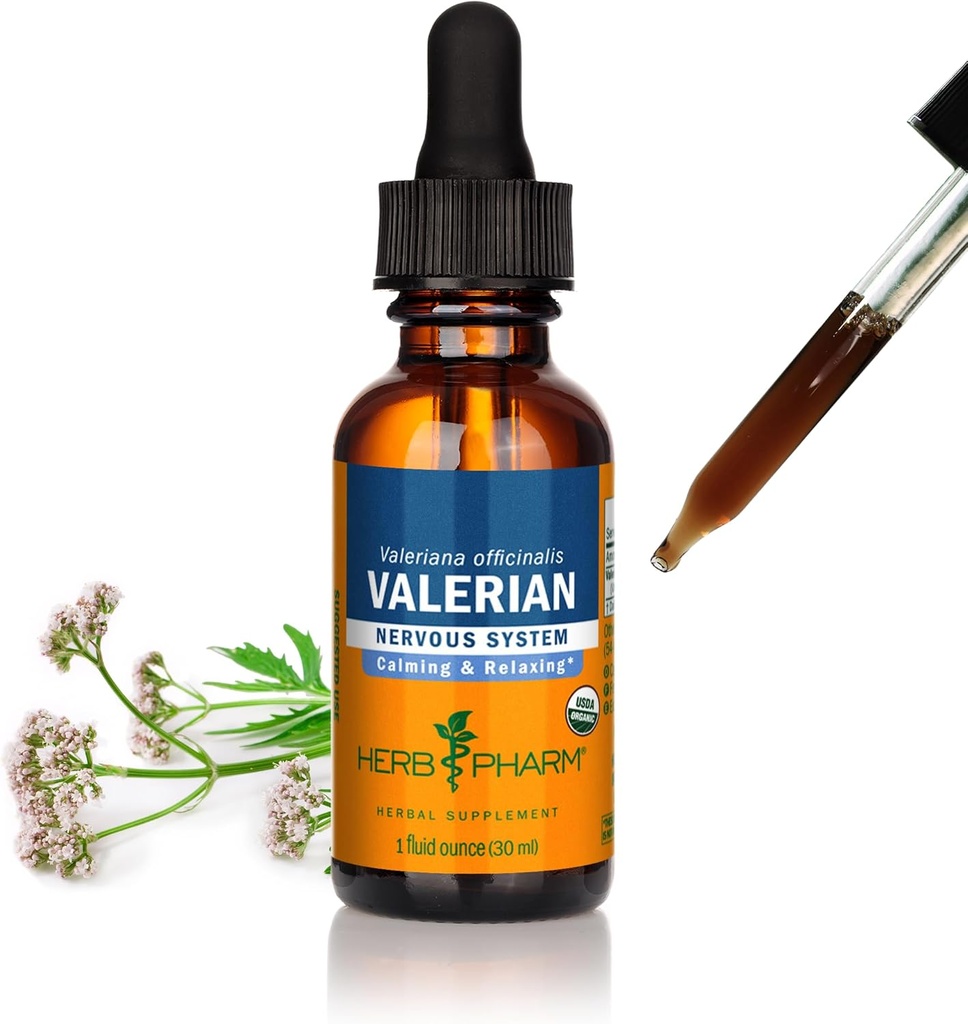 Βότανο Pharm Certified Organic Valerian Root Liquid Extract for Relaxation and Restful Sleep, Organic Cane Alcohol, 1 ουγγιά