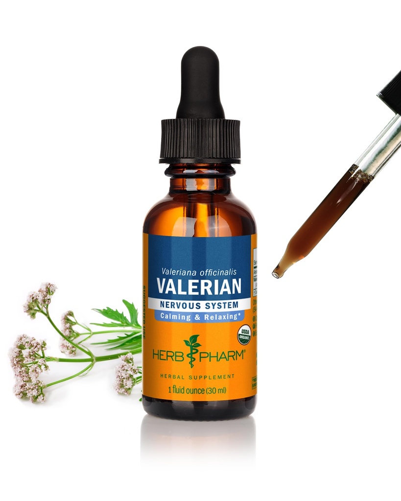 Βότανο Pharm Certified Organic Valerian Root Liquid Extract for Relaxation and Restful Sleep, Organic Cane Alcohol, 1 ουγγιά