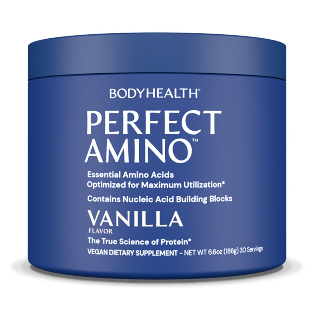 BodyHealth PerfectAmino Powder - BCAA και EAA Powder για προ και μετά την προπόνηση - Amino Acid Energy Drink for Men and Women to Support Lean Muscle and Recovery - Βανίλια - 30 Services