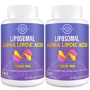 Liposomal Alpha Lipoic Acid 1500mg - με Acetyl-L-Καρνιτίνη 900mg & Ubiquinol 100mg & Βιταμίνη Ε 15mg, Συμπλήρωμα ALA για Αντιοξειδωτικά Γλυκόζη Μεταβολισμός Νεύρο Ενέργεια,60 Softgels (2 Φιάλη)