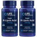 Επέκταση ζωής Super R-Lipoic Acid – Υγιής γήρανση, οξειδωτική άμυνα στρες – με 240 mg ενεργού R-Form R-Lipoic Acid – Χωρίς γλουτένη – Μη ΓΤΟ – Χορτοφαγικά – 60 κάψουλες (2 Συσκευασία)
