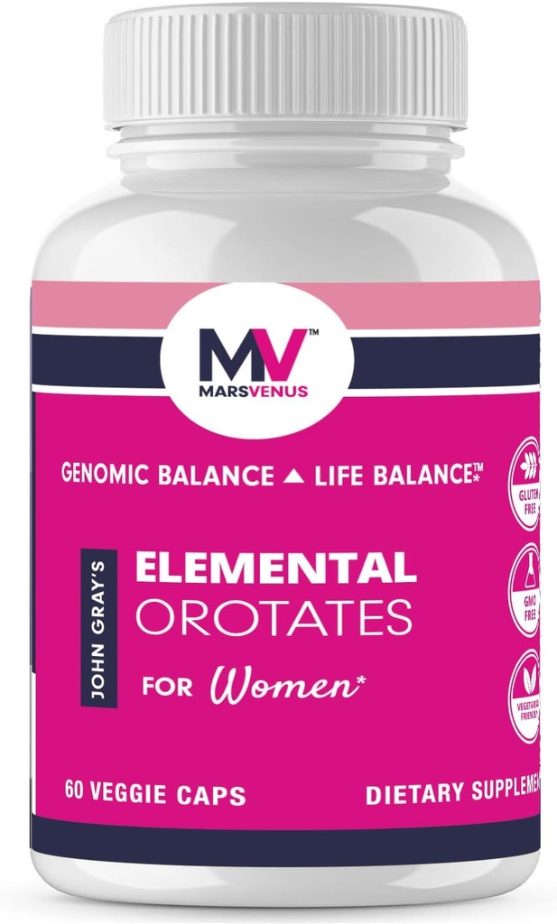 MARS VENUS Supplement with Lithium Orotate Ashwagandha Saffron Berberine Rhodiola Bacopa Fulvic Minerals - Στοιχειώδη Οροτικά Καψάκια για γυναίκες - 60 Count