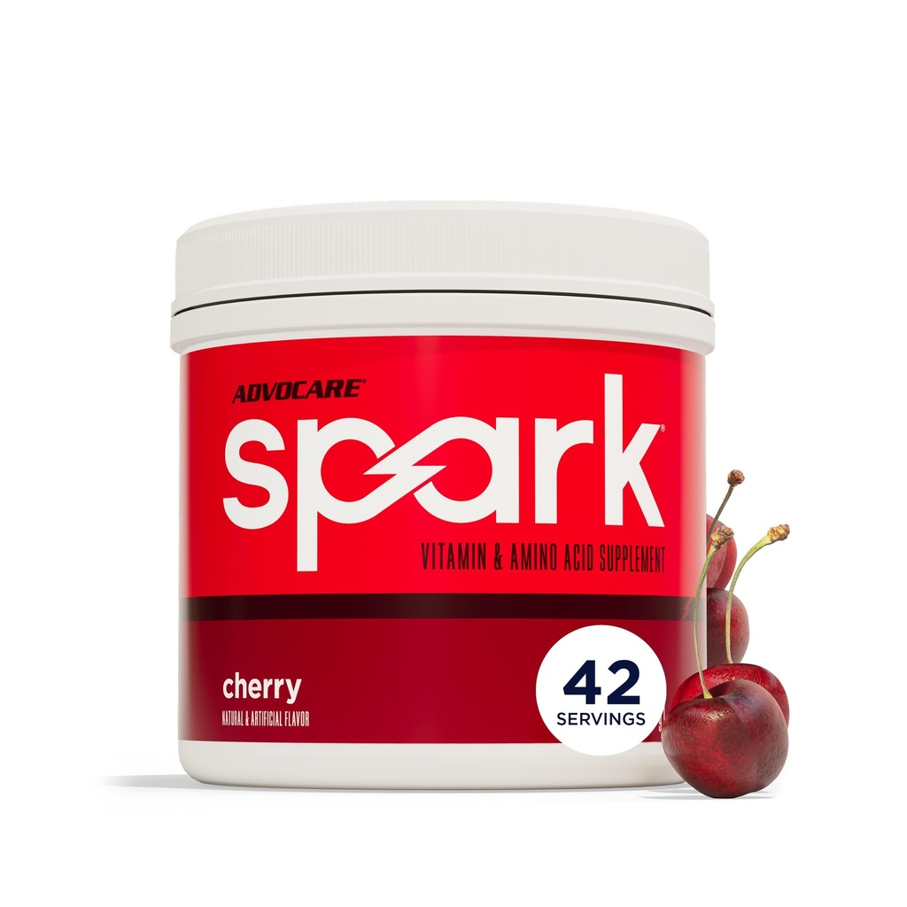 AdvoCare Spark - Energy Drink Mix - Συμπλήρωμα βιταμίνης & αμινοξέων - Υποστηρίζει την ενέργεια & εστίαση - Φορητή ανοσοποιητική υποστήριξη - Χωρίς ζάχαρη - Cherry, (10,5 oz)