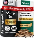Ashwagandha Κάψουλες 1310mg με Μαύρο Πιπέρι - USA Made Ashwagandha Συμπληρώματα για την υποστήριξη χαλάρωσης, Κανονική Γνωστική Λειτουργία & Ισορροπημένα Επίπεδα Ενέργειας – 60 Caps