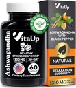 Ashwagandha Κάψουλες 1310mg με Μαύρο Πιπέρι - USA Made Ashwagandha Συμπληρώματα για την υποστήριξη χαλάρωσης, Κανονική Γνωστική Λειτουργία & Ισορροπημένα Επίπεδα Ενέργειας – 60 Caps