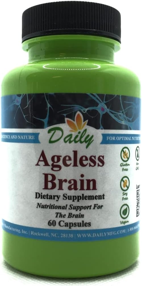 Daily Manufacturing Ageless BrainTM (Methylfolate, B12, Resveratrol, Lutein, Zeaxanthin, Ashwagandha Extract, Κουρκουμίνη, Ασταξανθίνη & Ινουλίνη)