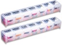 GMS Weekly Pill Organizer - 7-Day Labeled Compartment Pill Case για Συμπληρώματα, Βιταμίνες και Φάρμακα - Secure Latches - Ιδανικό για Καθημερινή Χρήση & Ταξίδι - Clear - 2 Pack