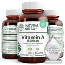 Natural Nutra Vitamin A 10.000 IU Softgels – Υψηλής ισχύος Βιταμίνες ματιών και δέρματος – Χωρίς γλουτένη Βιταμίνη Α συμπλήρωμα για την όραση & την υγεία του δέρματος – Λάδι από συκώτι ψαριών για άνδρες και γυναίκες, χωρίς γλουτένη 100 Softgels