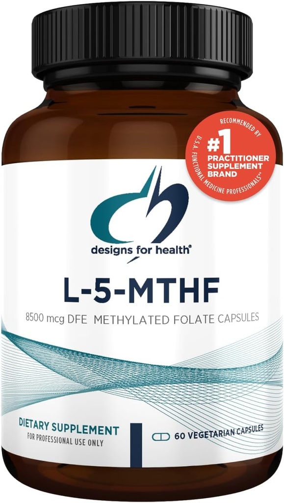 Σχέδια για την Υγεία L 5-MTHF - Quatrefolic L Συμπλήρωμα μεθυλοφολικού 5mg (8500 DFE) - μεθυλιωμένο συμπλήρωμα φολικού οξέος για γυναίκες & άνδρες - Υποστηρίζει μεθυλίωση - Μη ΓΤΟ, Χωρίς γλουτένη (60 κάψουλες)