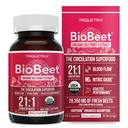 BioBet® Max Strength Beet Root Capsules - 21:1 Συμπυκνωμένο, Κάθε Σερβίρισμα προέρχεται από 28,350 mg Βιολογικό Beetroot - Ενίσχυση απορρόφησης με BioPerine® Black Pepper Extract (60 Κάψουλες)